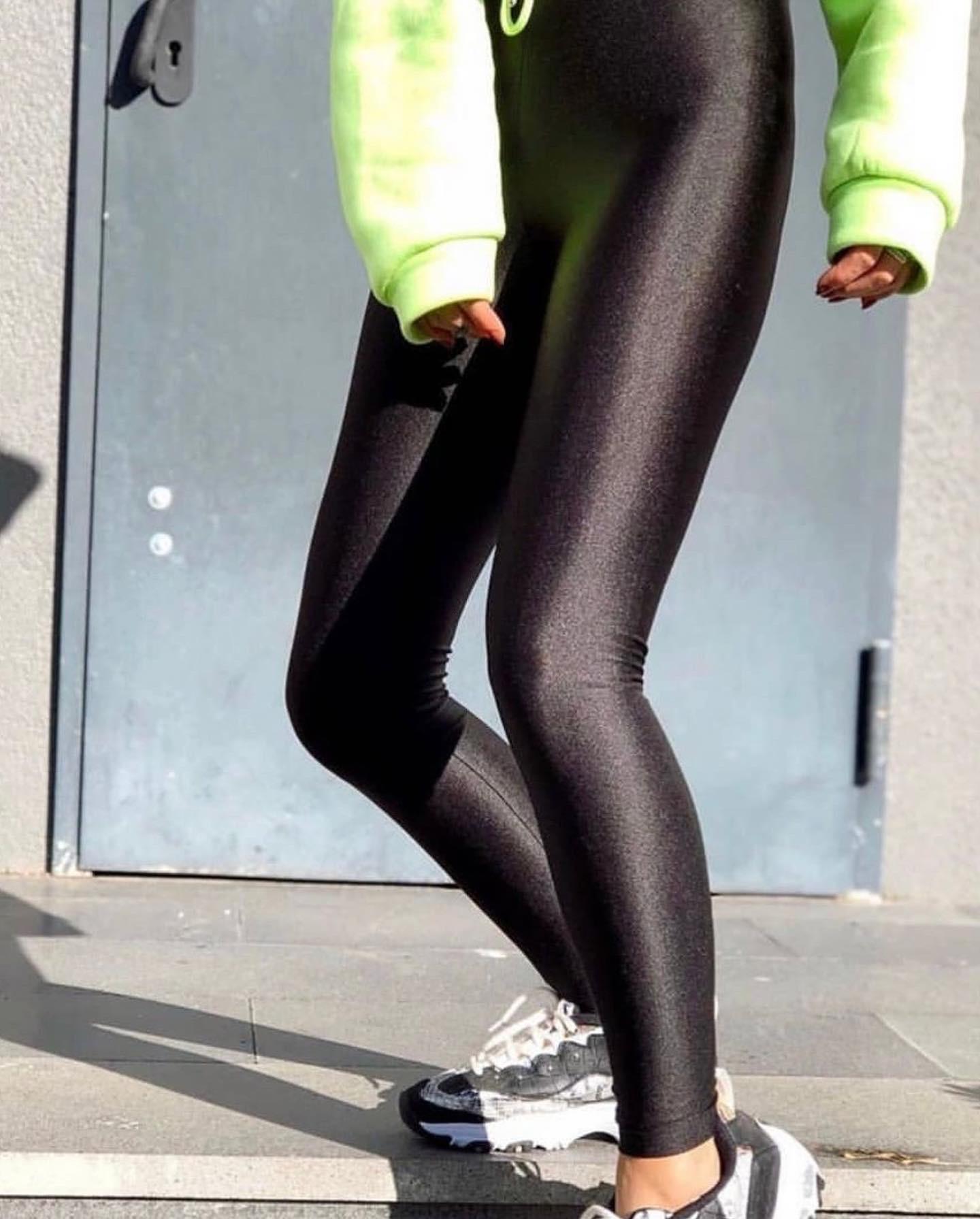 Workout Leggings Spandex Shiny Leggings Metallic Leggings