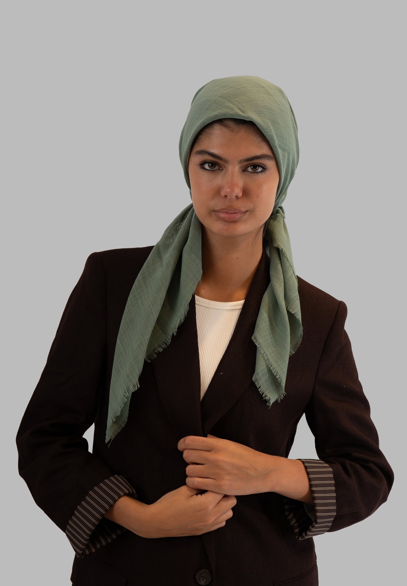Plain Linen Square Scarf