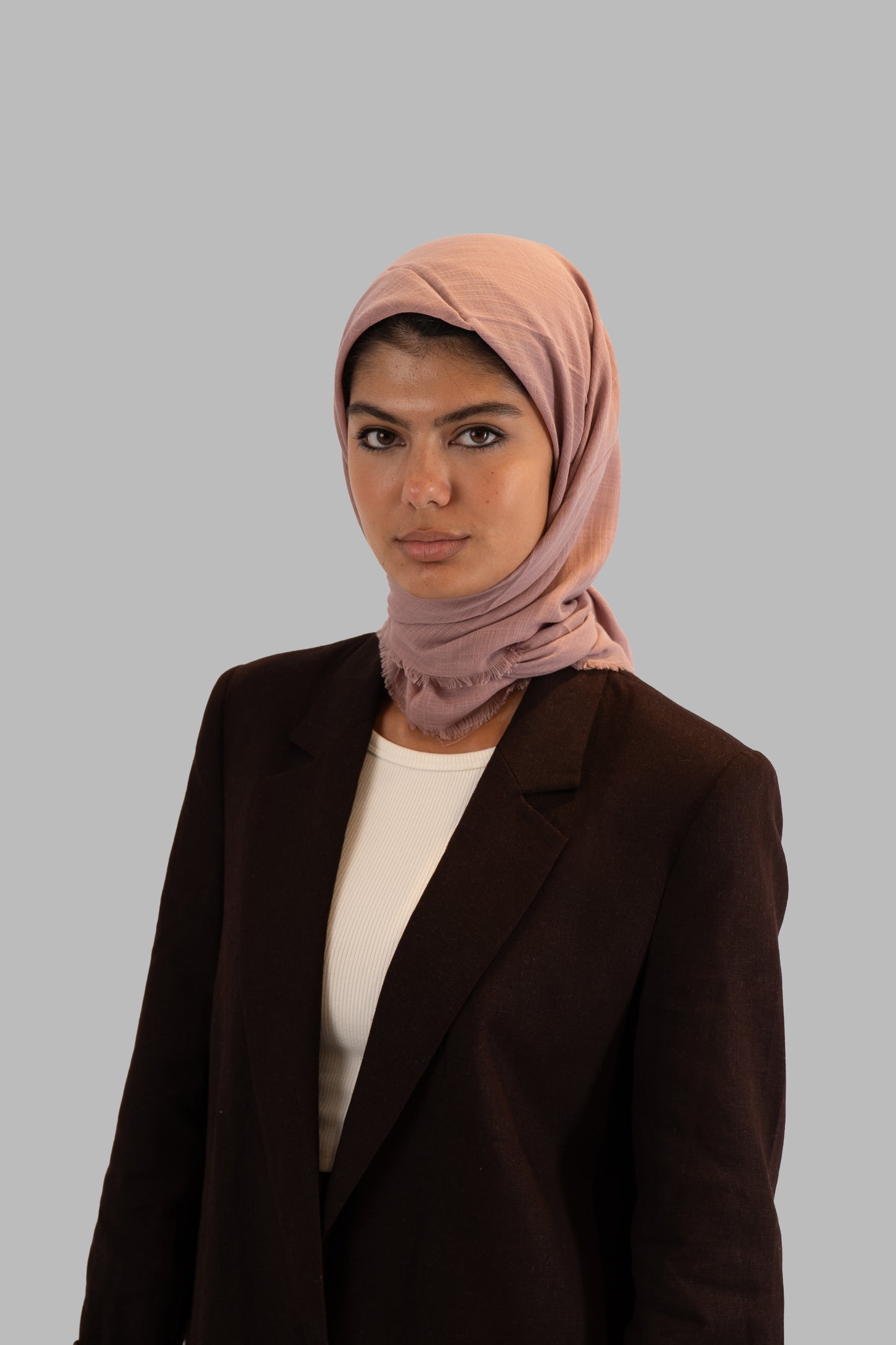 Plain Linen Square Scarf