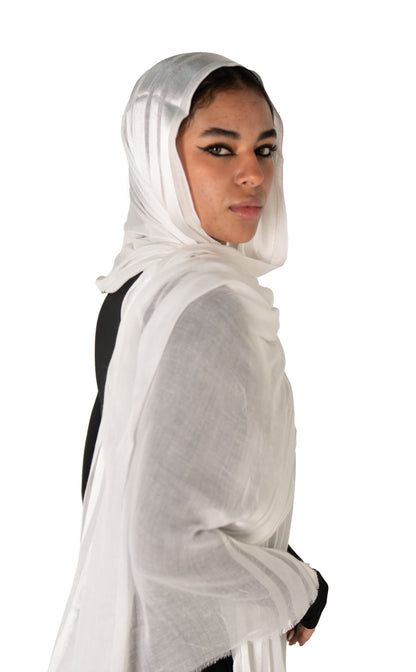 Linen Satin Edge Elegance White