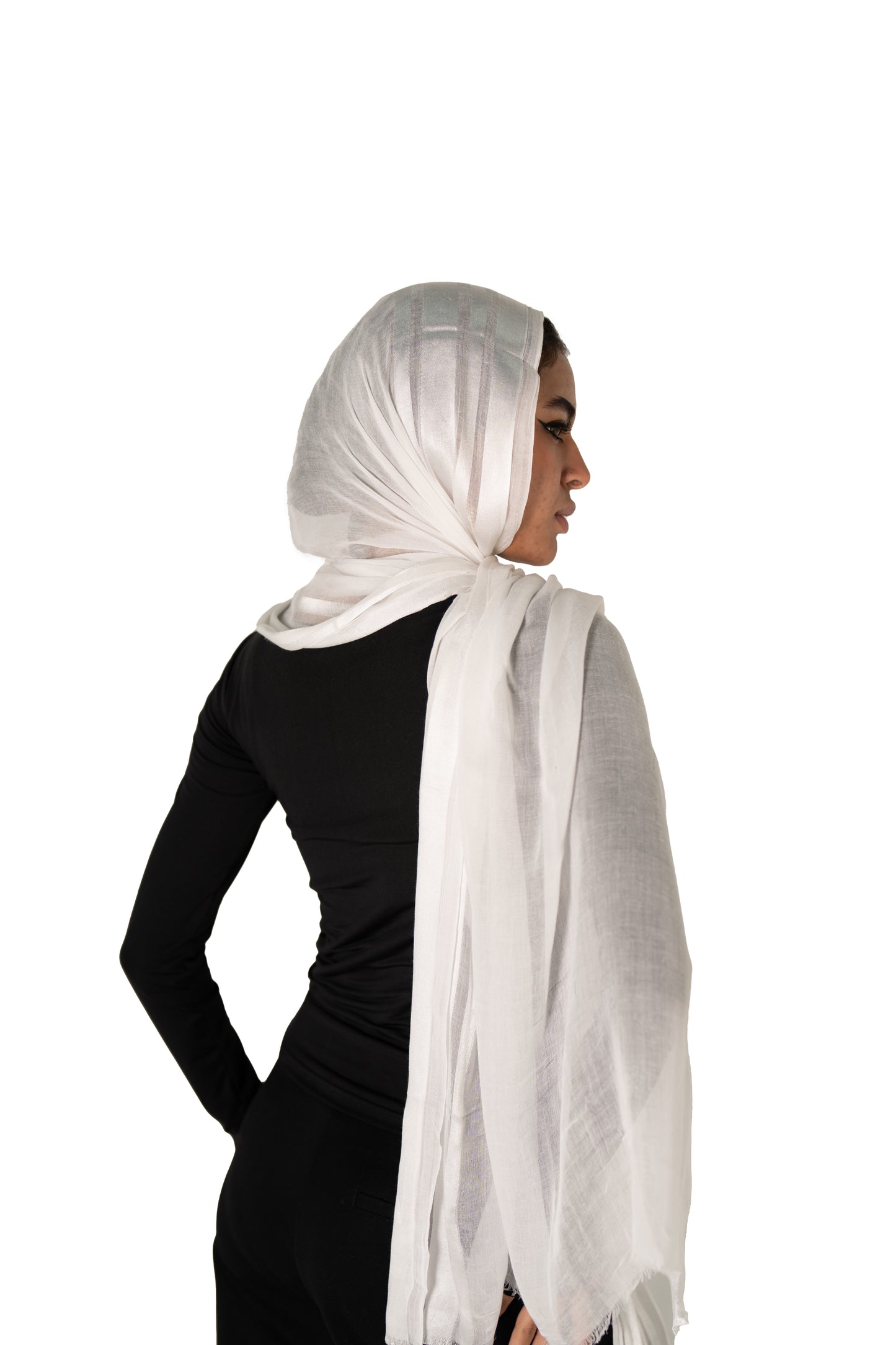 Linen Satin Edge Elegance White