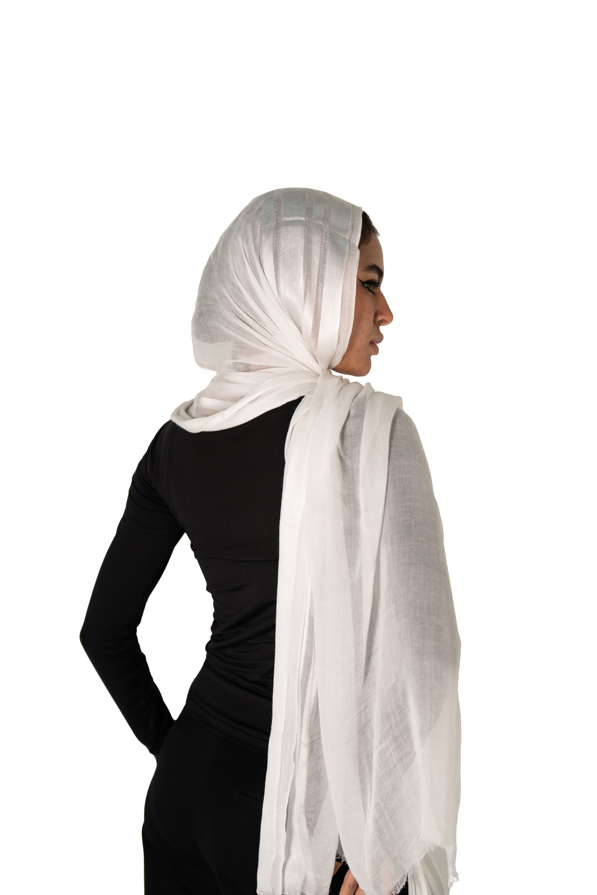 Linen Satin Edge Elegance White