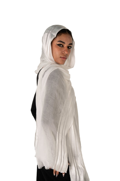 Linen Satin Edge Elegance White