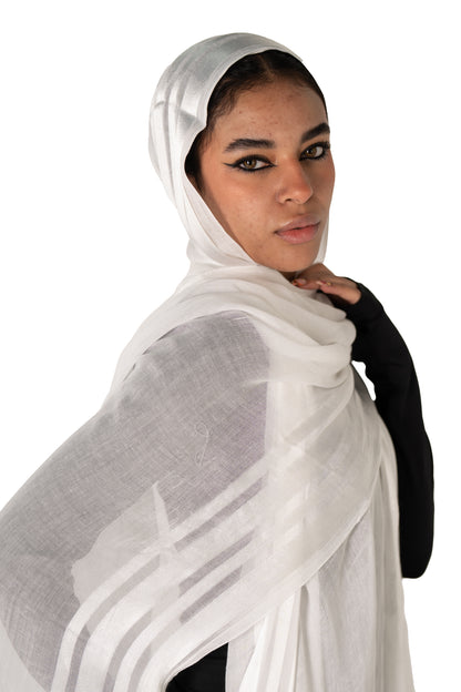 Linen Satin Edge Elegance White