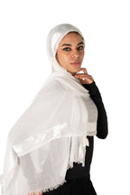 Satin Single Strip Elegance White