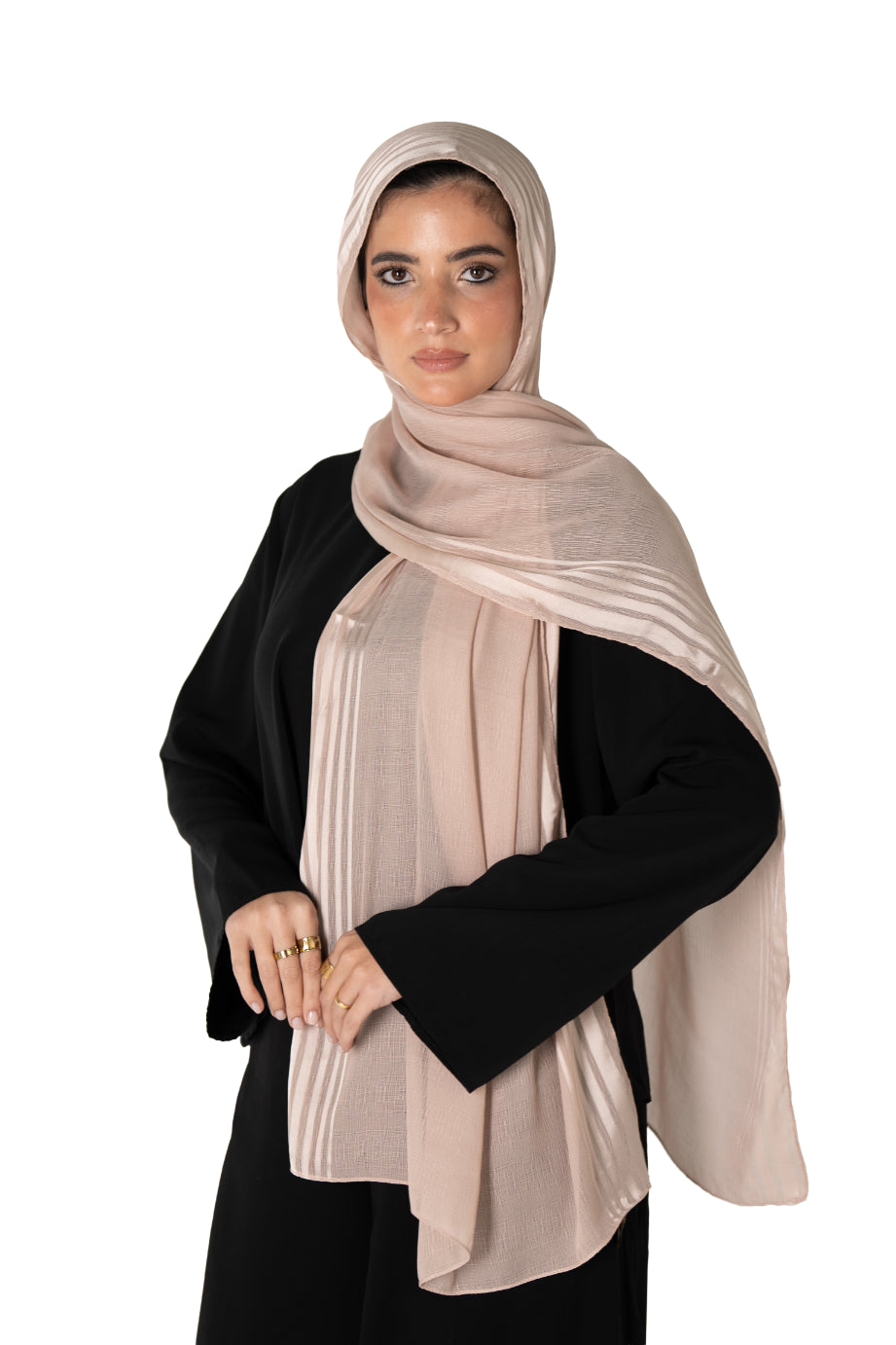 Silhouette Stripe Chiffon Scarf