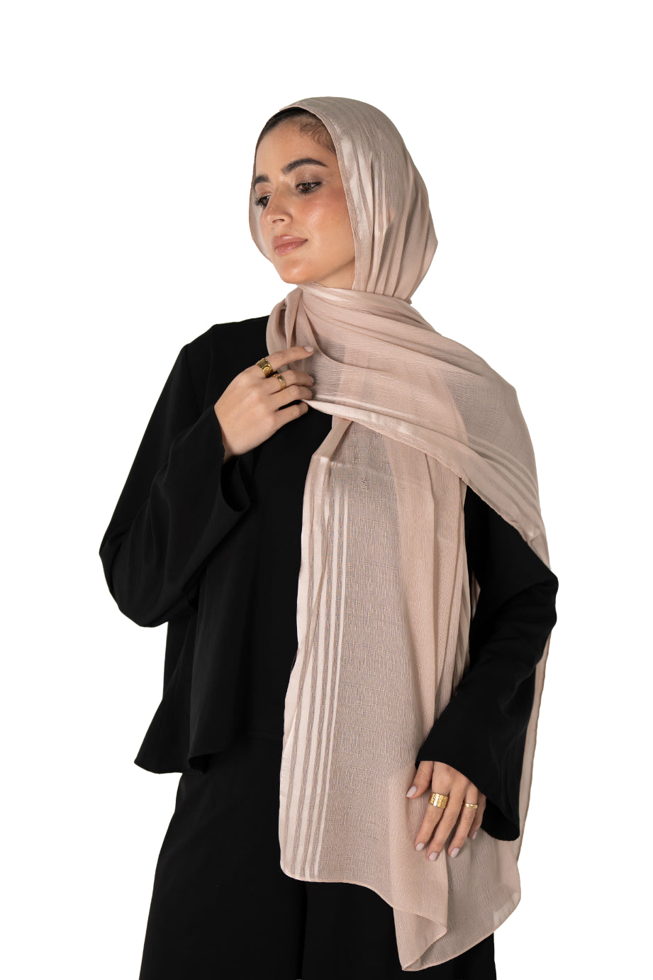 Silhouette Stripe Chiffon Scarf