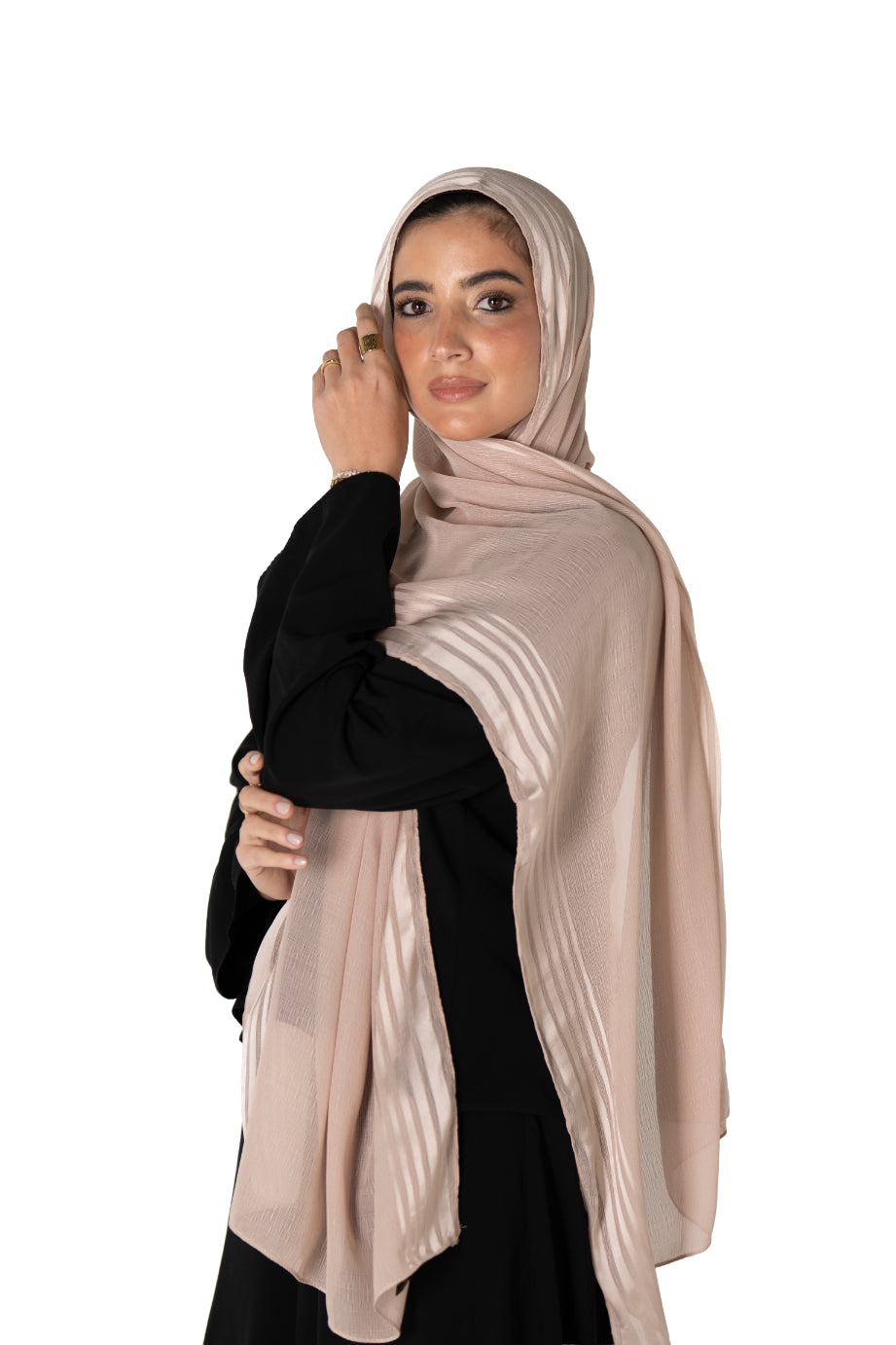 Silhouette Stripe Chiffon Scarf