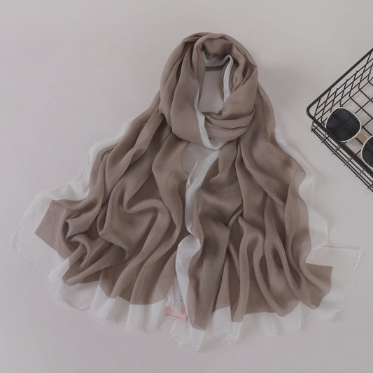 Frame Border Print Linen Scarf