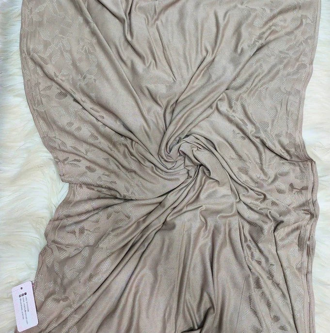 Leafy Elegance Cotton Stretch Scarf