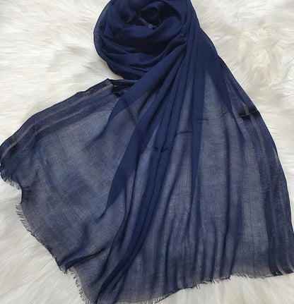 Three Satin Lines Linen Scarf