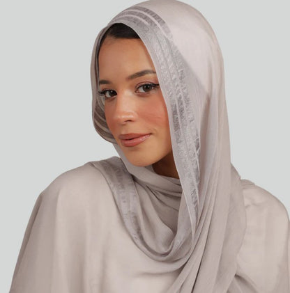 Three Satin Lines Linen Scarf